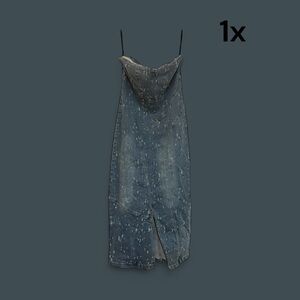 Fashion Nova Strapless Denim Dress - Blue